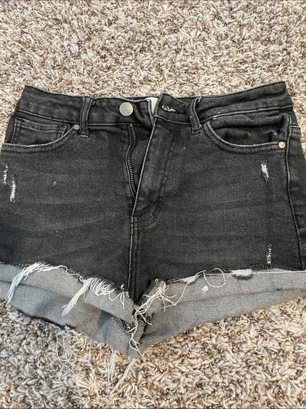 RSQ High-Rise Black Denim Cutoff Shorts